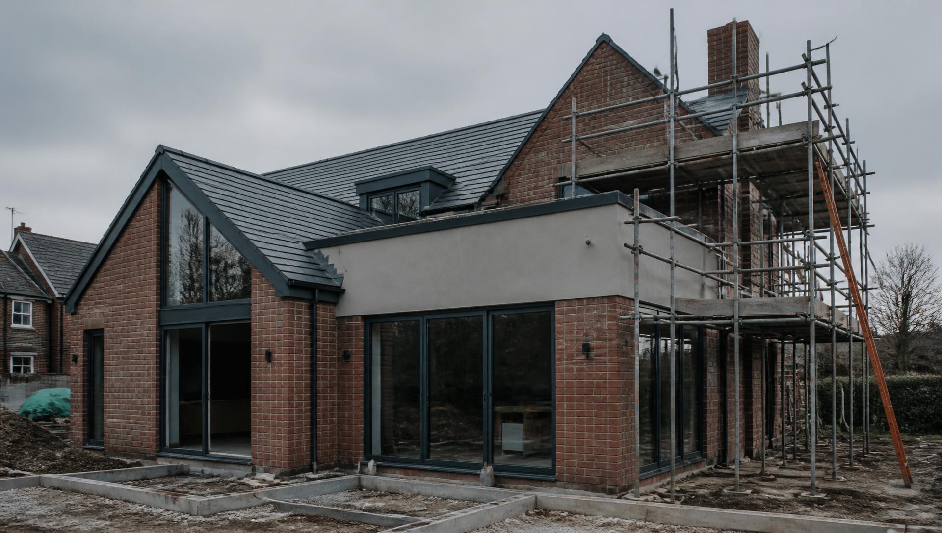 House extension under construction near Lincoln